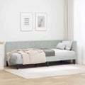 vidaXL Rama łóżka narożnego Jasnoszary 80 cm x 200 cm Aksamit