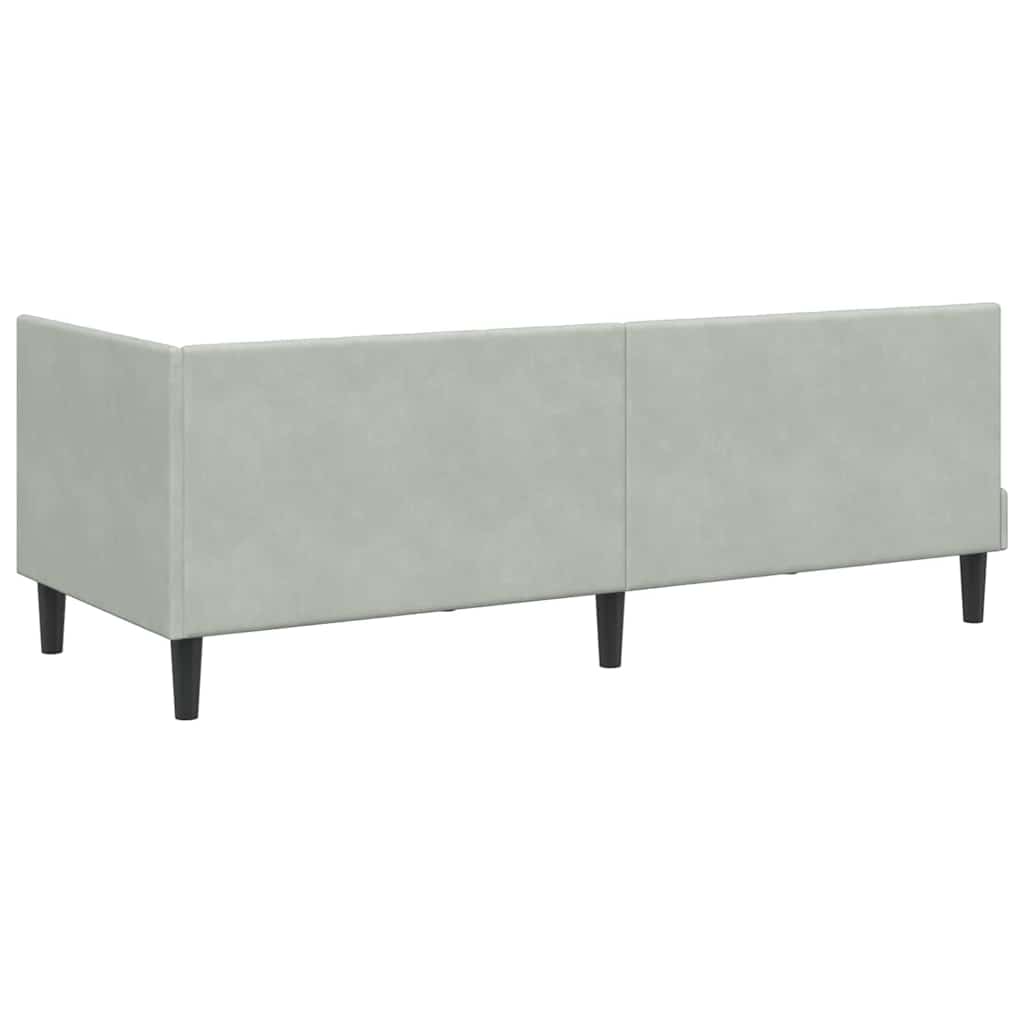 vidaXL Rama łóżka narożnego Jasnoszary 80 cm x 200 cm Aksamit