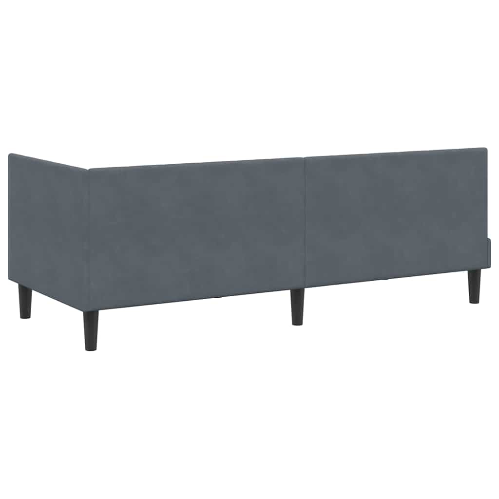 vidaXL Rama łóżka narożnego Ciemnoszary 80 cm x 200 cm Aksamit
