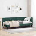 vidaXL Rama łóżka narożnego Ciemna zieleń 80 cm x 200 cm Aksamit