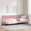 vidaXL Rama łóżka narożnego Z zagłówkiem Różowy 80 cm x 200 cm Aksamit