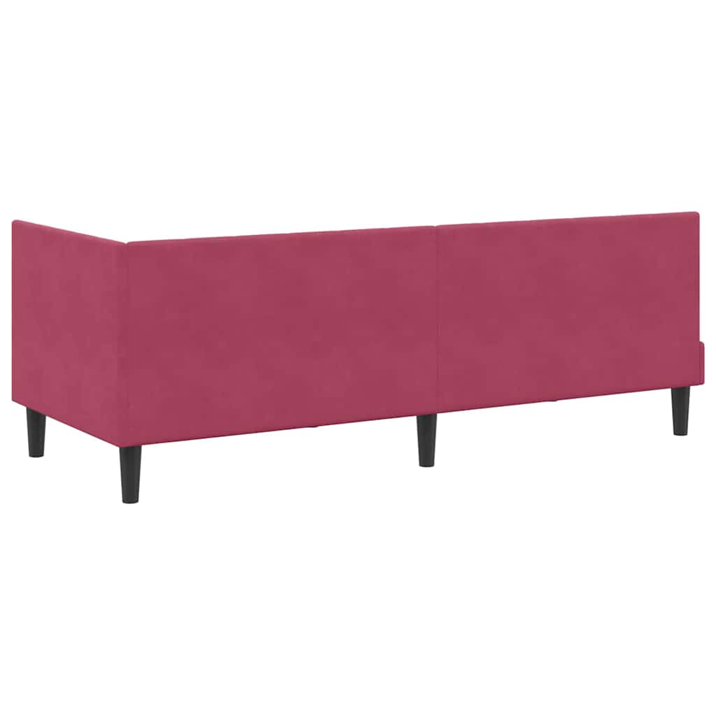 vidaXL Rama łóżka narożnego Czerwone wino 80 cm x 200 cm Aksamit