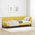 vidaXL Rama łóżka narożnego Z zagłówkiem Żółty 80 cm x 200 cm Aksamit