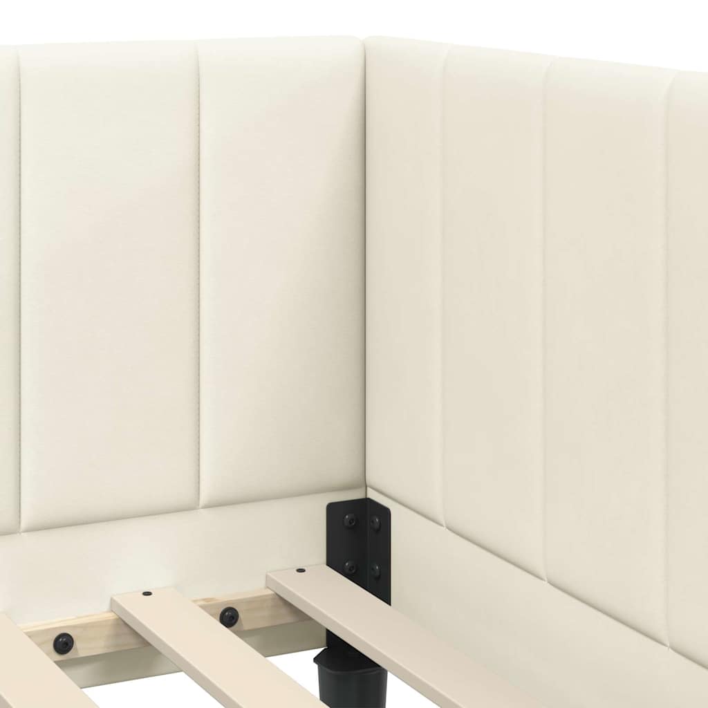 vidaXL Rama łóżka narożnego Kremowy 80 cm x 200 cm Aksamit