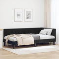 vidaXL Rama łóżka narożnego Z zagłówkiem Czarny 90 cm x 190 cm Aksamit
