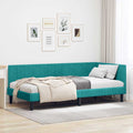 vidaXL Rama łóżka narożnego Turkusowy 90 cm x 190 cm Aksamit