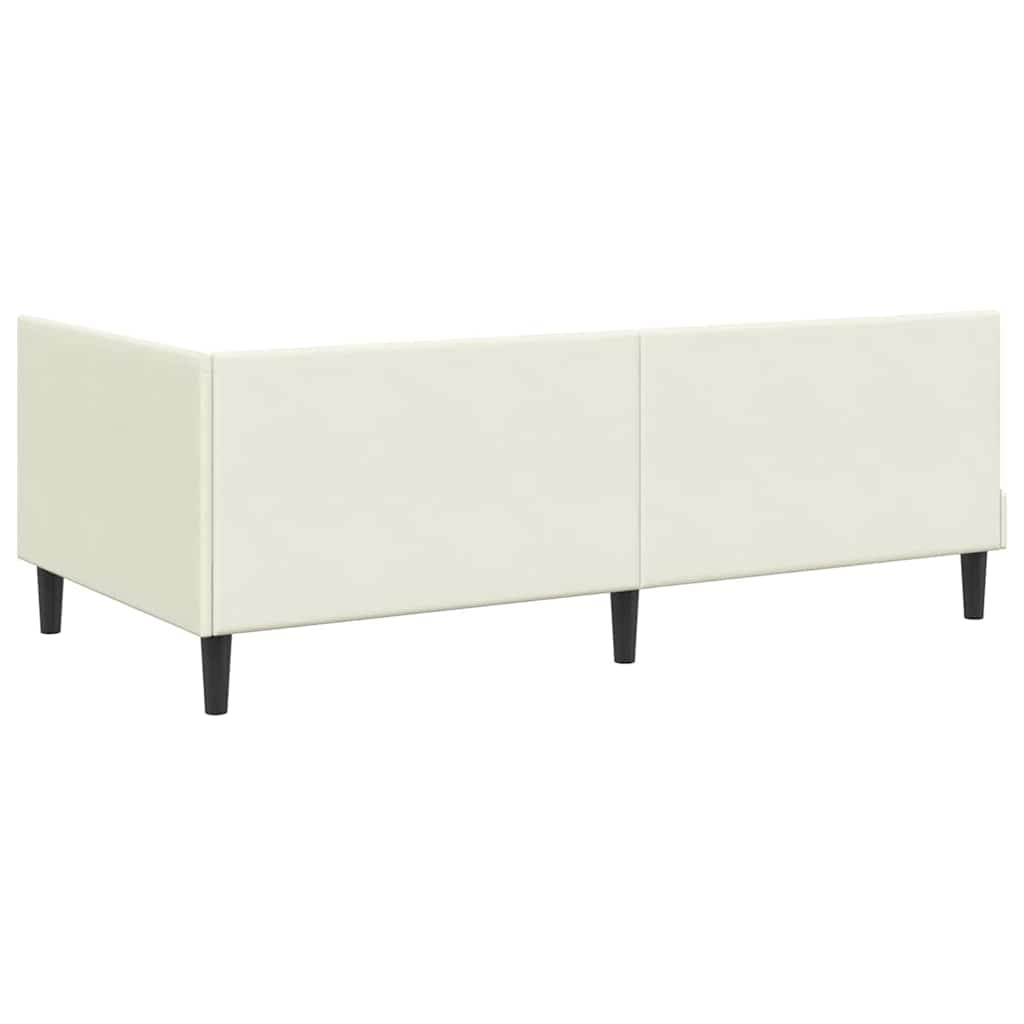 vidaXL Rama łóżka narożnego Kremowy 100 cm x 200 cm Aksamit