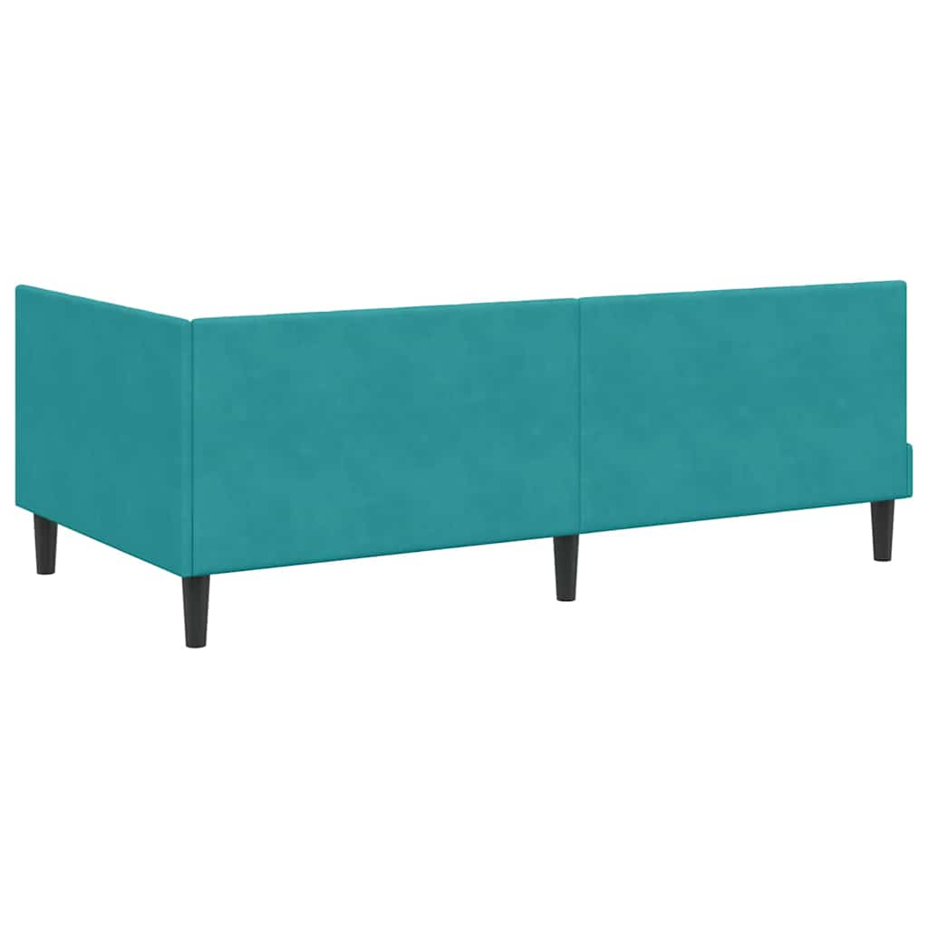 vidaXL Rama łóżka narożnego Turkusowy 100 cm x 200 cm Aksamit