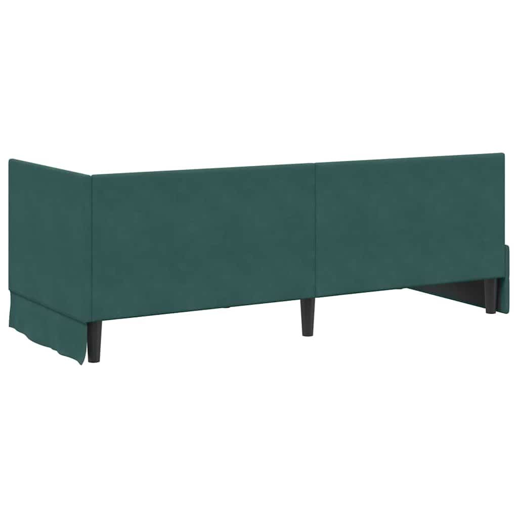 vidaXL Rama łóżka narożnego Ciemna zieleń 80 cm x 200 cm Aksamit