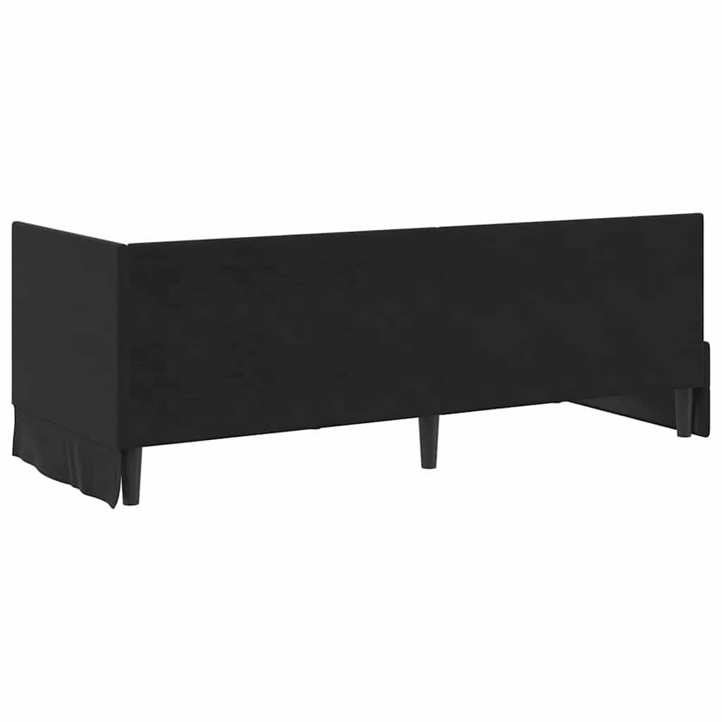 vidaXL Rama łóżka narożnego Z zagłówkiem Czarny 80 cm x 200 cm Aksamit