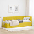 vidaXL Rama łóżka narożnego Z zagłówkiem Żółty 80 cm x 200 cm Aksamit