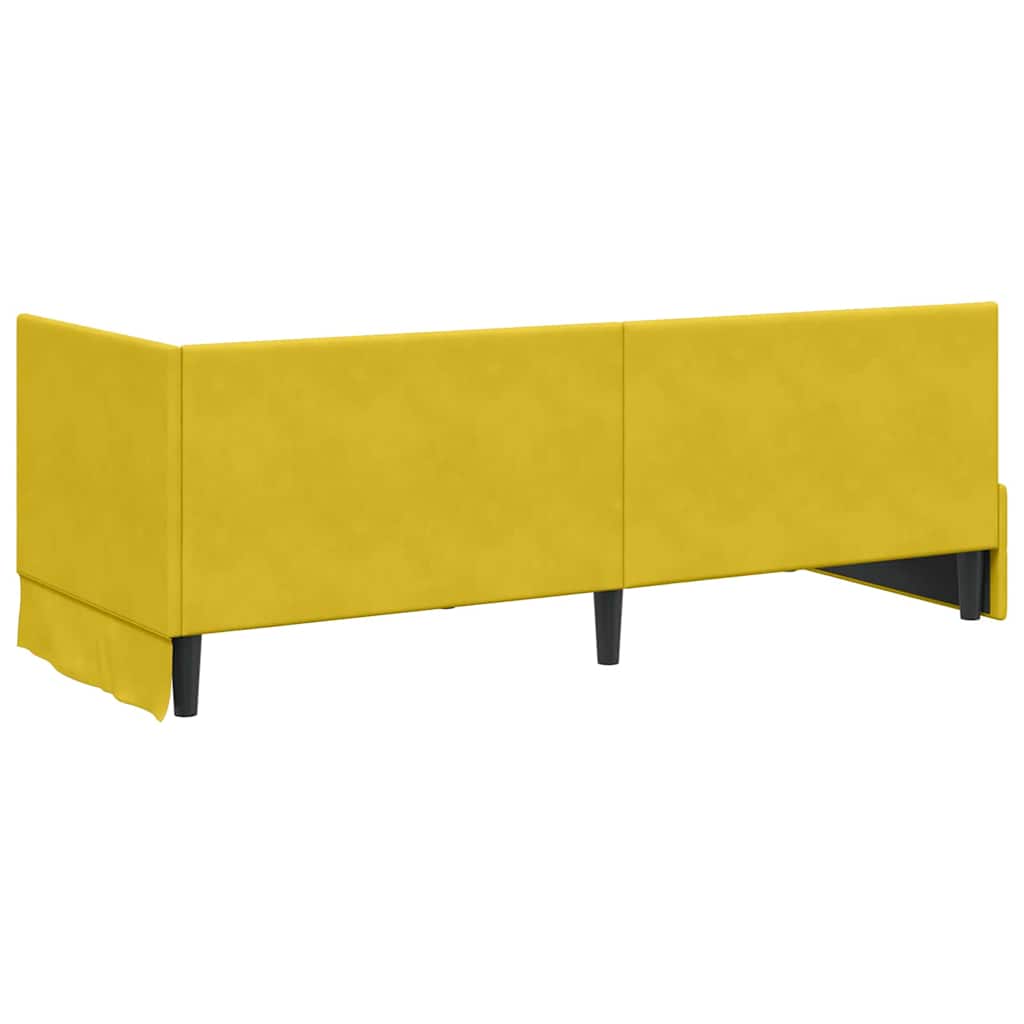 vidaXL Rama łóżka narożnego Z zagłówkiem Żółty 80 cm x 200 cm Aksamit