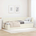 vidaXL Rama łóżka narożnego Kremowy 80 cm x 200 cm Aksamit