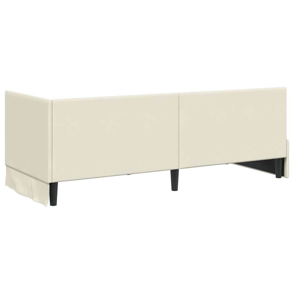 vidaXL Rama łóżka narożnego Kremowy 80 cm x 200 cm Aksamit