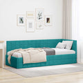 vidaXL Rama łóżka narożnego Turkusowy 80 cm x 200 cm Aksamit