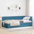 vidaXL Rama łóżka narożnego Niebieski 90 cm x 190 cm Aksamit