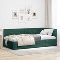 vidaXL Rama łóżka narożnego Ciemna zieleń 90 cm x 200 cm Aksamit