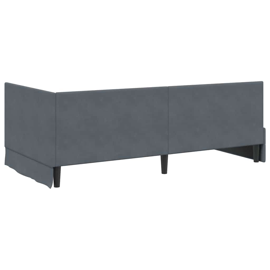 vidaXL Rama łóżka narożnego Ciemnoszary 100 cm x 200 cm Aksamit