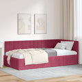vidaXL Rama łóżka narożnego Czerwone wino 100 cm x 200 cm Aksamit