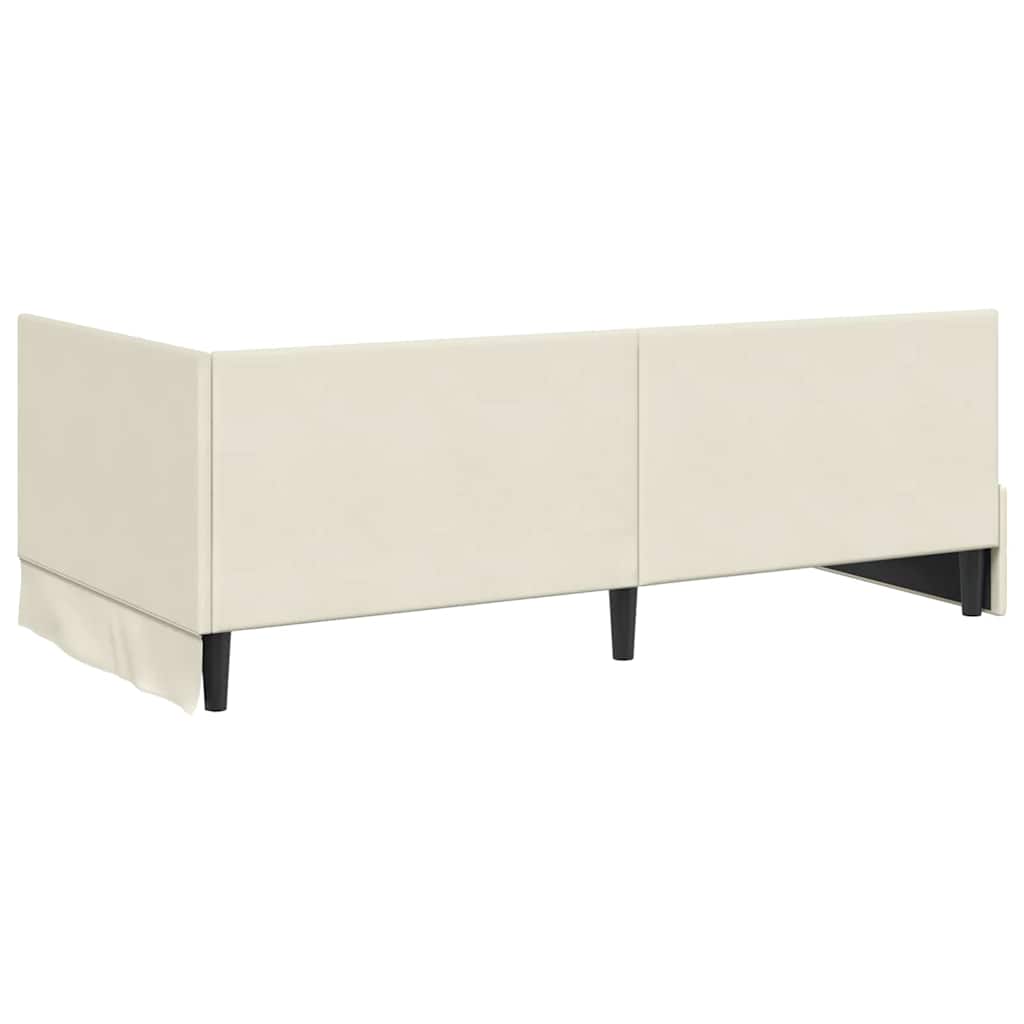 vidaXL Rama łóżka narożnego Kremowy 100 cm x 200 cm Aksamit