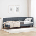 vidaXL Rama łóżka narożnego Ciemnoszary 80 cm x 200 cm Aksamit
