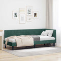 vidaXL Rama łóżka narożnego Ciemna zieleń 80 cm x 200 cm Aksamit