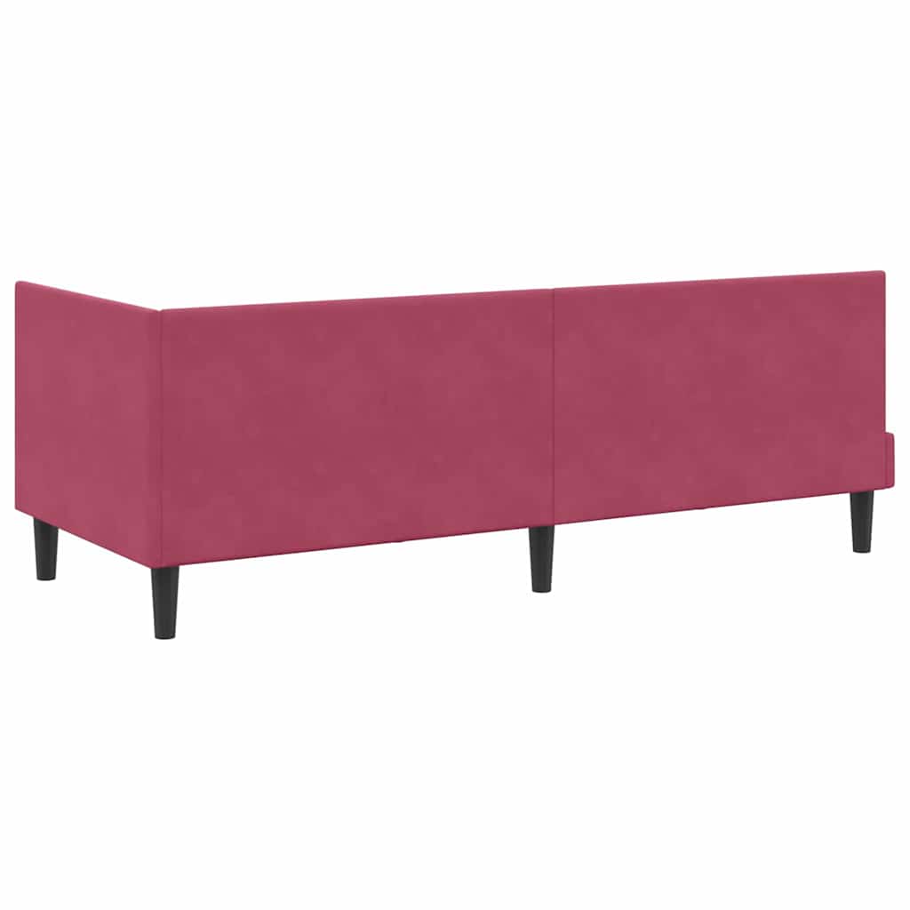 vidaXL Rama łóżka narożnego Czerwone wino 80 cm x 200 cm Aksamit