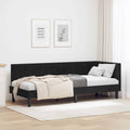 vidaXL Rama łóżka narożnego Z zagłówkiem Czarny 80 cm x 200 cm Aksamit
