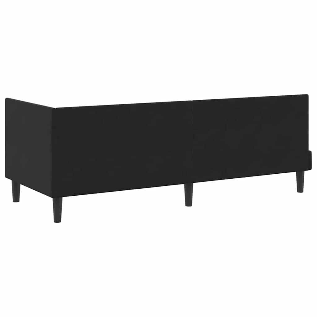 vidaXL Rama łóżka narożnego Z zagłówkiem Czarny 80 cm x 200 cm Aksamit
