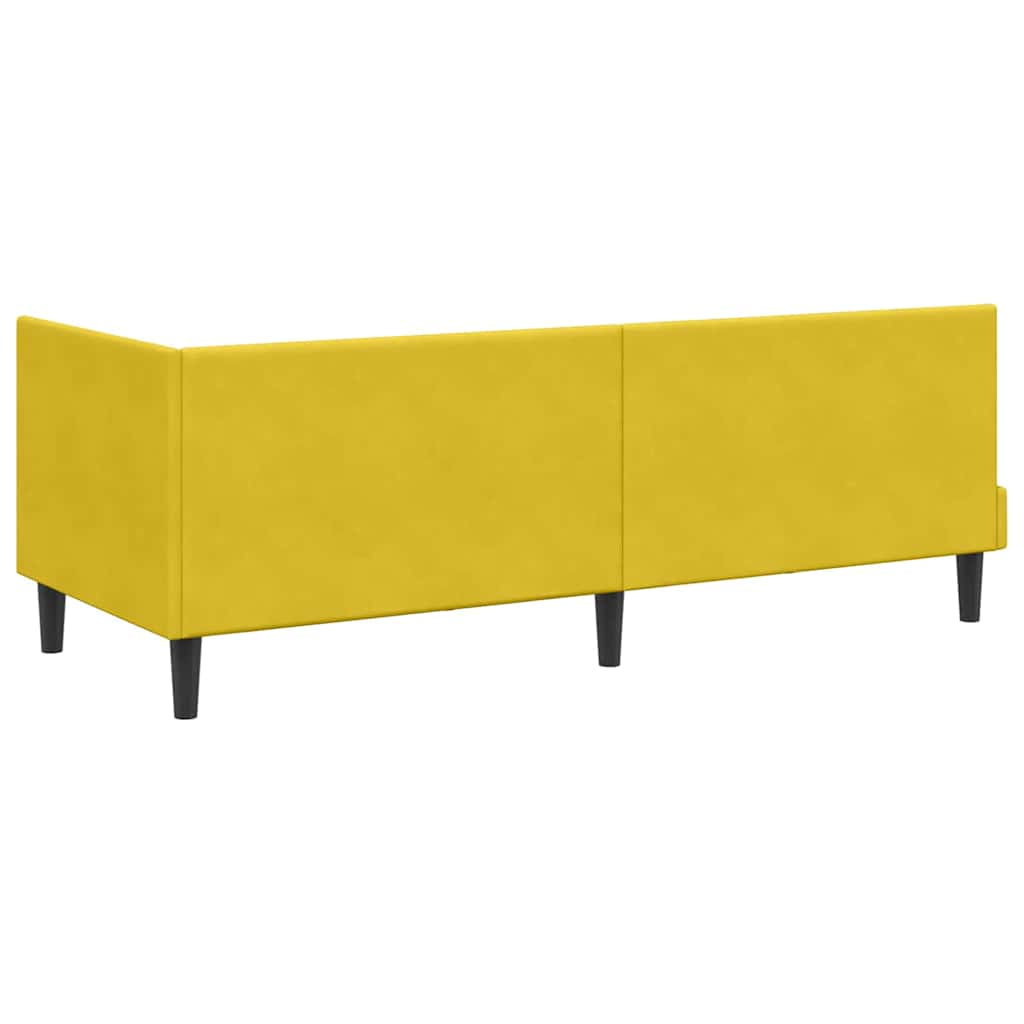vidaXL Rama łóżka narożnego Z zagłówkiem Żółty 80 cm x 200 cm Aksamit