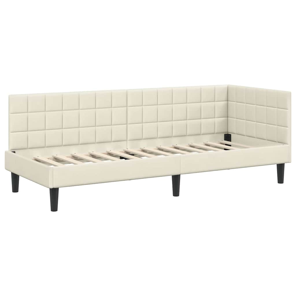 vidaXL Rama łóżka narożnego Kremowy 80 cm x 200 cm Aksamit