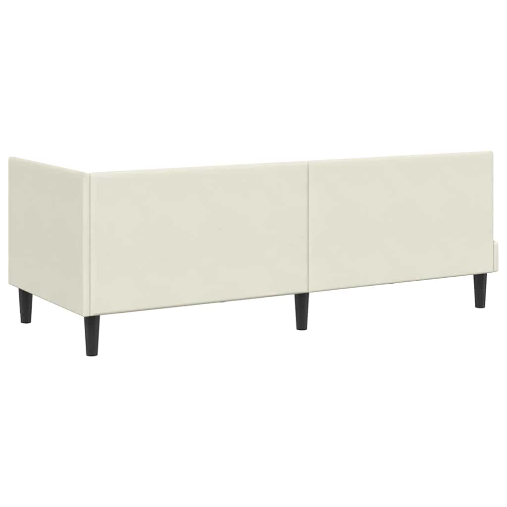 vidaXL Rama łóżka narożnego Kremowy 80 cm x 200 cm Aksamit