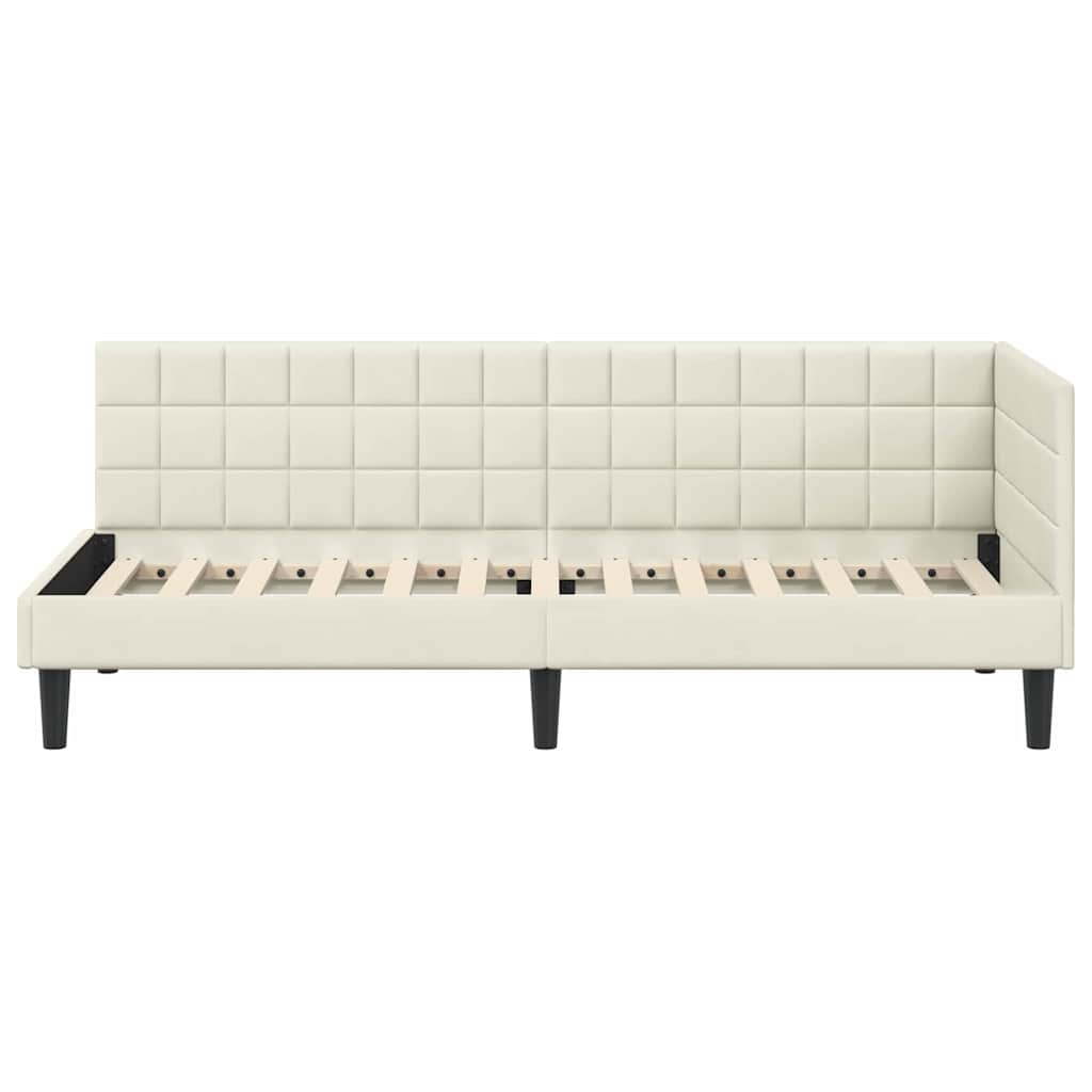 vidaXL Rama łóżka narożnego Kremowy 80 cm x 200 cm Aksamit
