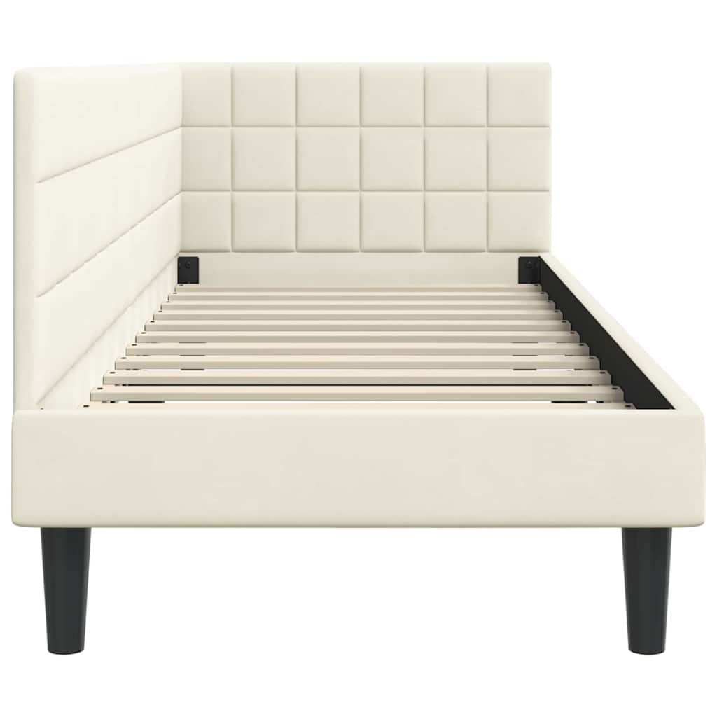 vidaXL Rama łóżka narożnego Kremowy 80 cm x 200 cm Aksamit
