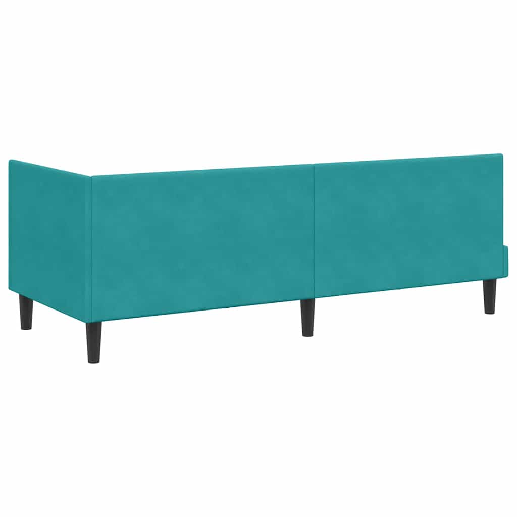 vidaXL Rama łóżka narożnego Turkusowy 80 cm x 200 cm Aksamit