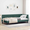 vidaXL Rama łóżka narożnego Ciemna zieleń 90 cm x 190 cm Aksamit