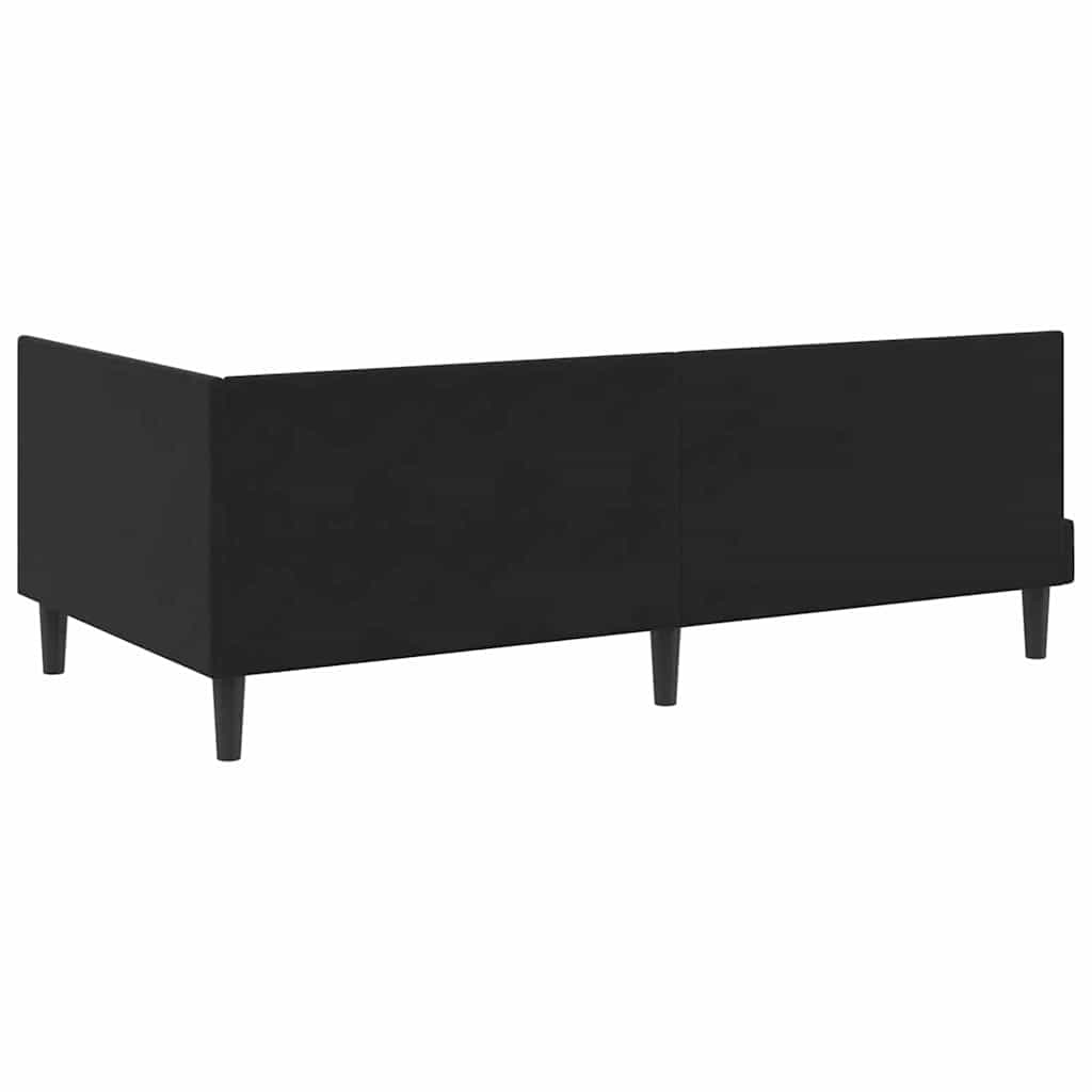 vidaXL Rama łóżka narożnego Z zagłówkiem Czarny 90 cm x 200 cm Aksamit