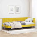 vidaXL Rama łóżka narożnego Z zagłówkiem Żółty 90 cm x 200 cm Aksamit
