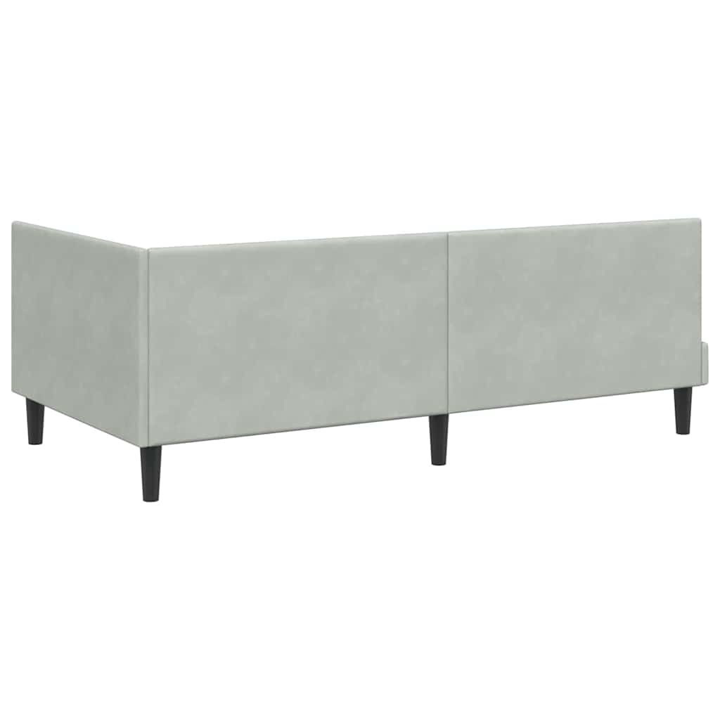 vidaXL Rama łóżka narożnego Jasnoszary 100 cm x 200 cm Aksamit