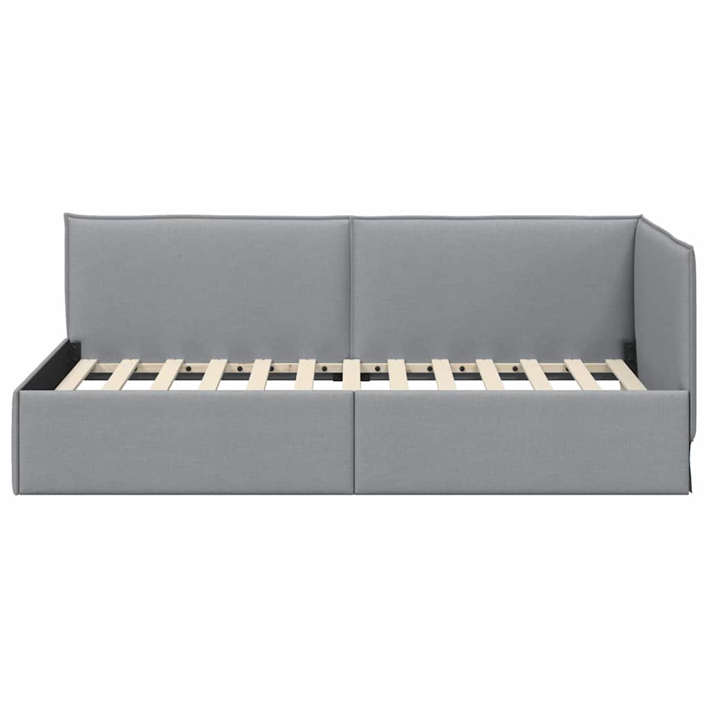 vidaXL Rama łóżka narożnego Jasnoszary 90 x 190 cm tkanina