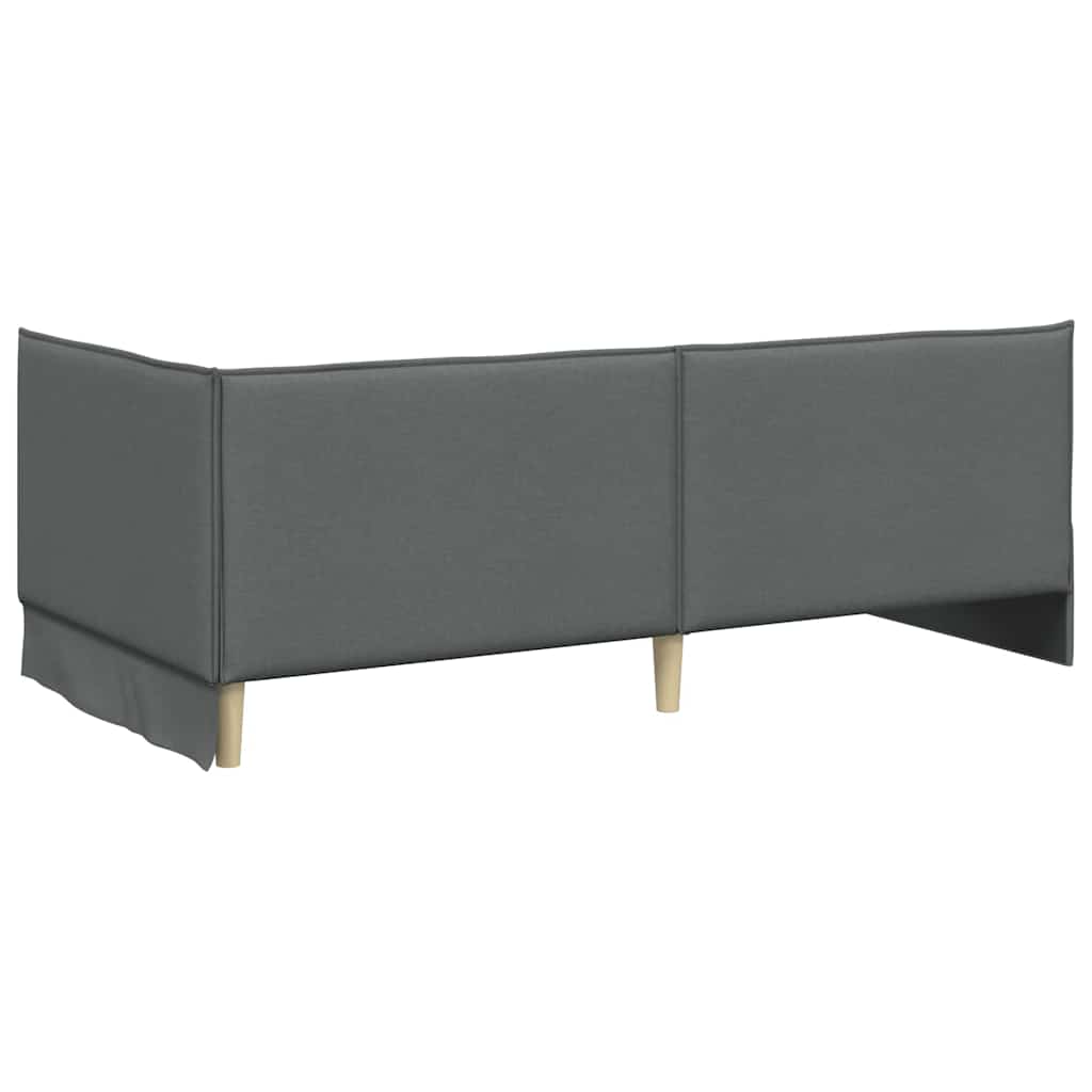 vidaXL Rama łóżka narożnego Ciemnoszary 90 x 190 cm tkanina