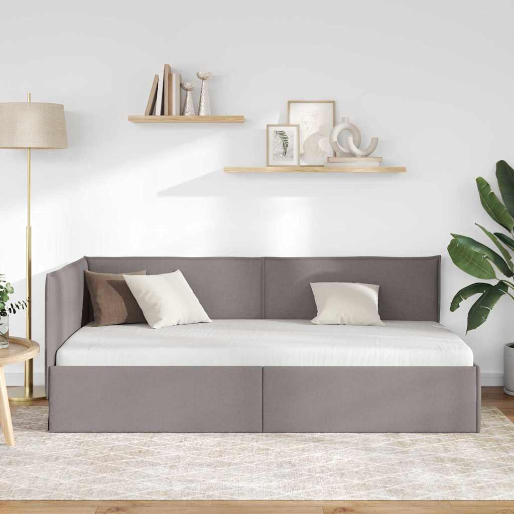 vidaXL Rama łóżka narożnego Ciemnoszary 90 x 190 cm tkanina