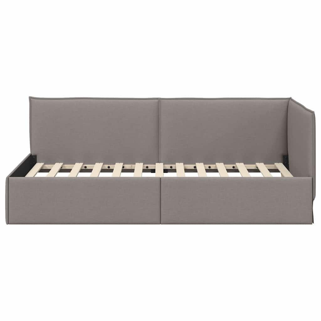 vidaXL Rama łóżka narożnego Ciemnoszary 90 x 190 cm tkanina