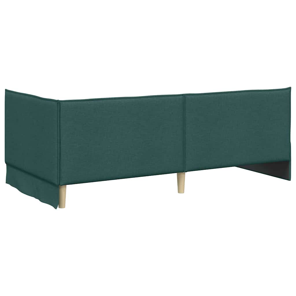 vidaXL Rama łóżka narożnego Ciemna zieleń 90 x 200 cm tkanina