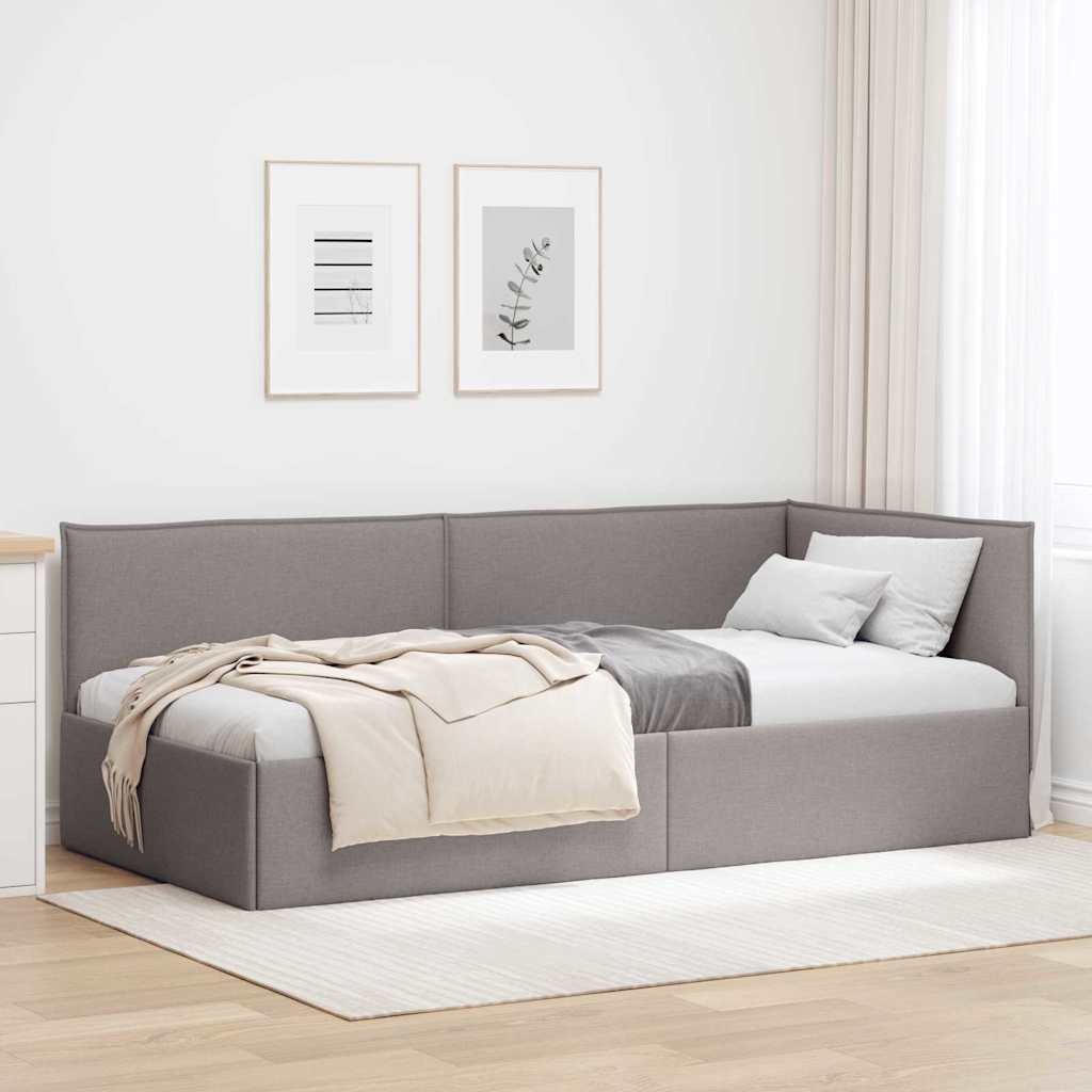 vidaXL Rama łóżka narożnego Ciemnoszary 90 x 200 cm tkanina