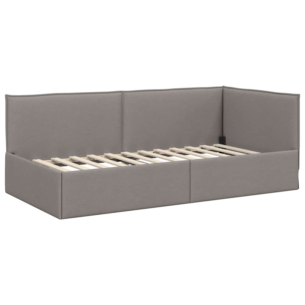 vidaXL Rama łóżka narożnego Ciemnoszary 90 x 200 cm tkanina