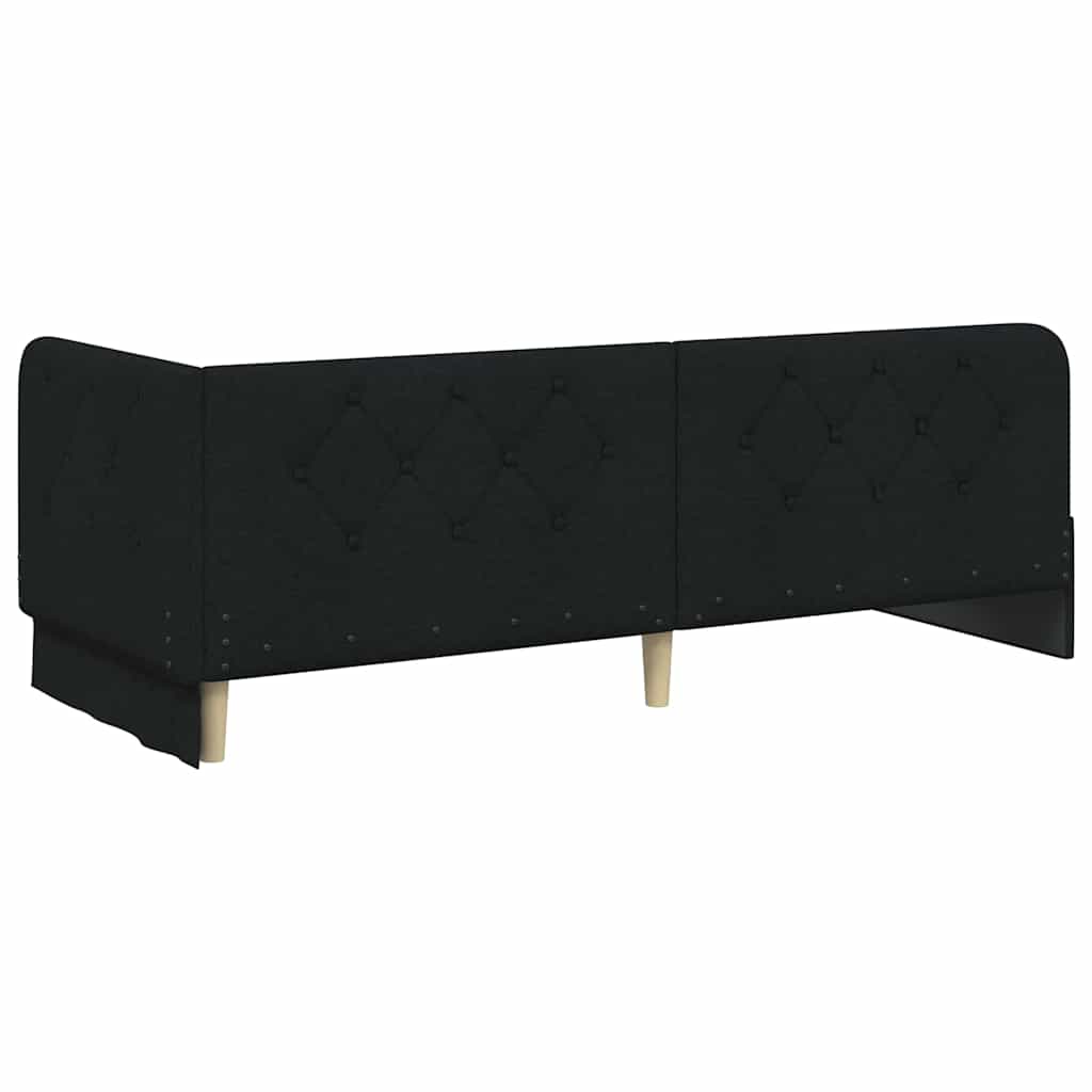 vidaXL Rama łóżka narożnego Czarny 80 x 200 cm tkanina