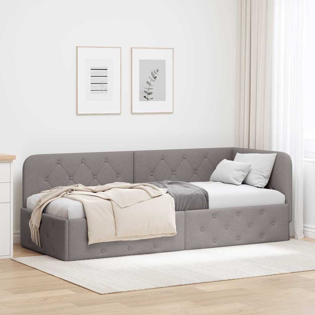 vidaXL Rama łóżka narożnego Ciemnoszary 80 x 200 cm tkanina
