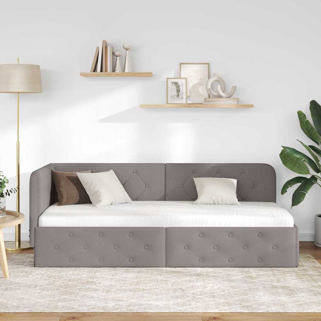 vidaXL Rama łóżka narożnego Ciemnoszary 80 x 200 cm tkanina
