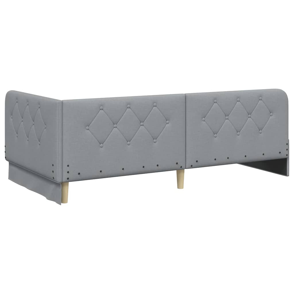vidaXL Rama łóżka narożnego Jasnoszary 90 x 200 cm tkanina
